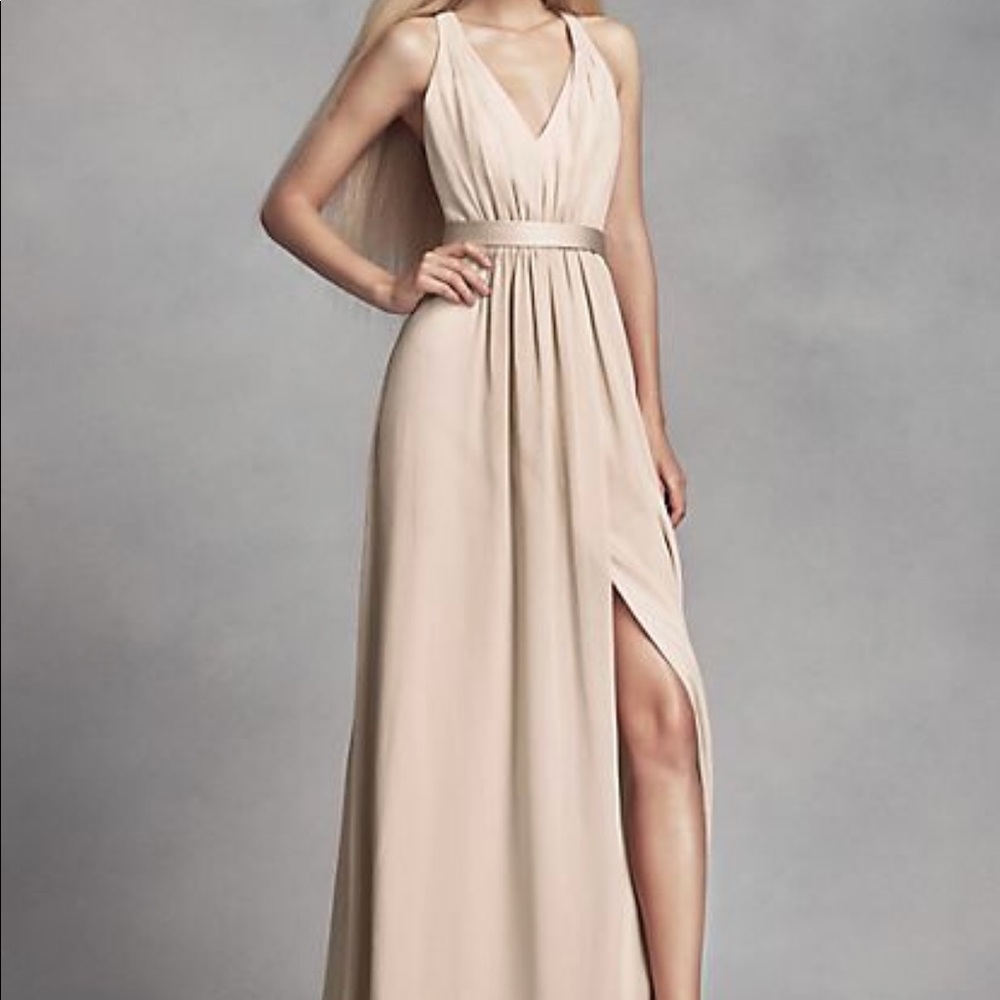 Vera wang champagne formal gown